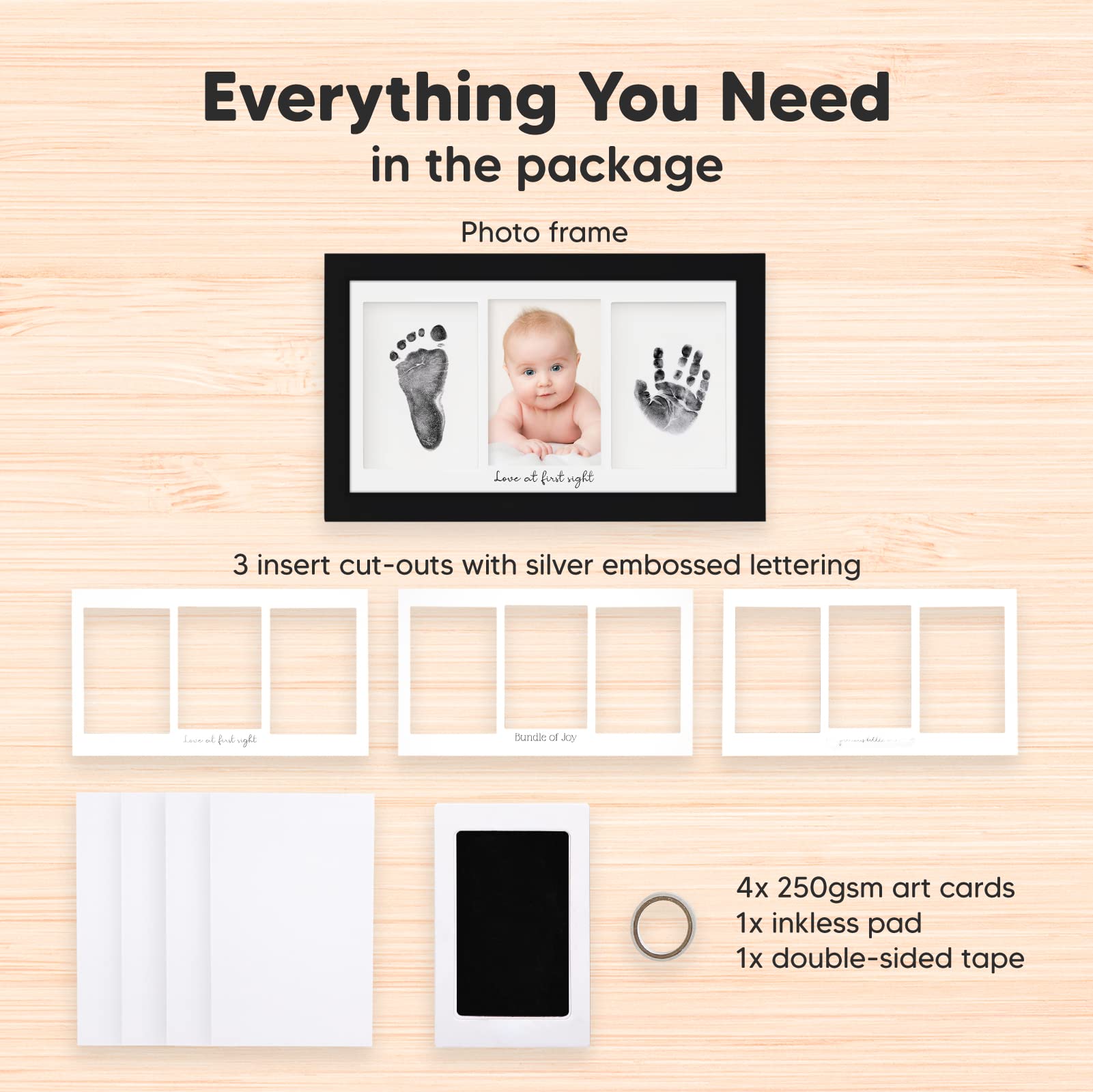 KeaBabies keepsake frame - elegant display for footprints and handprints.