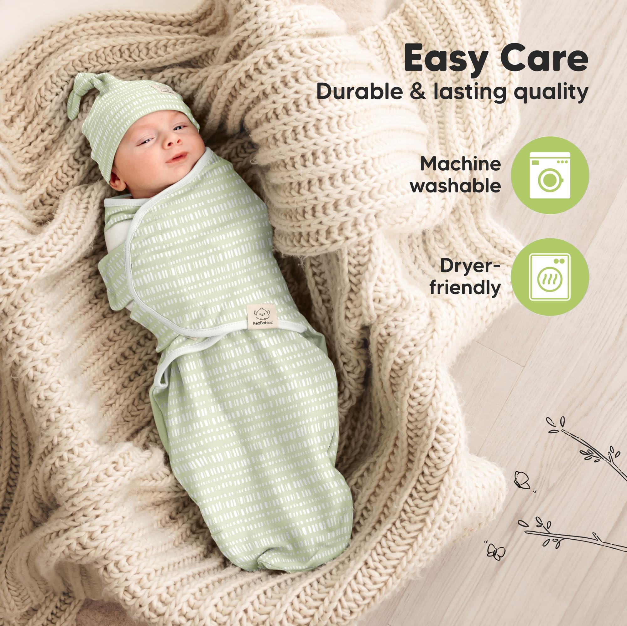 KeaBabies sleep sack resists wiggles while staying breathable.