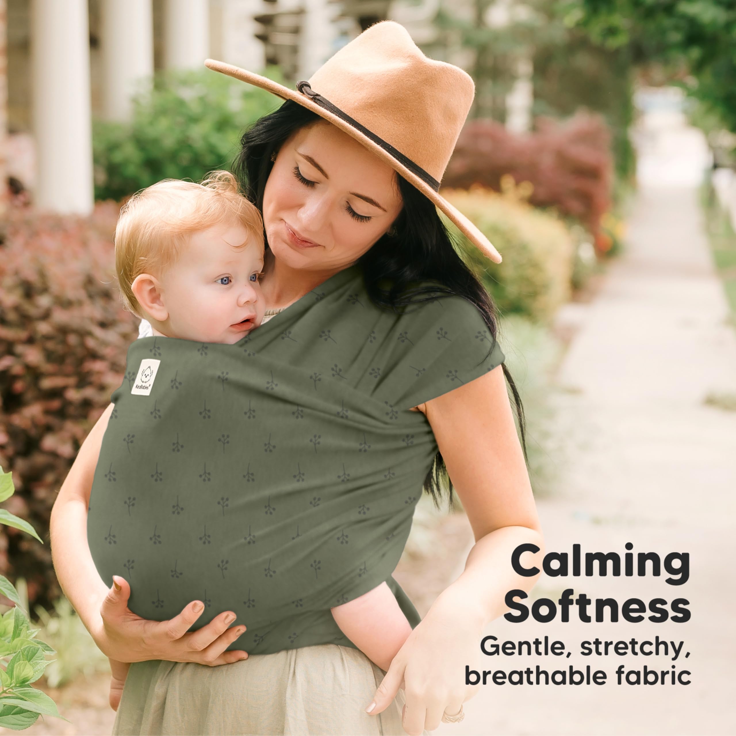 KeaBabies wrap carrier shown fitting different body sizes with versatile sizing