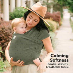 KeaBabies wrap carrier shown fitting different body sizes with versatile sizing
