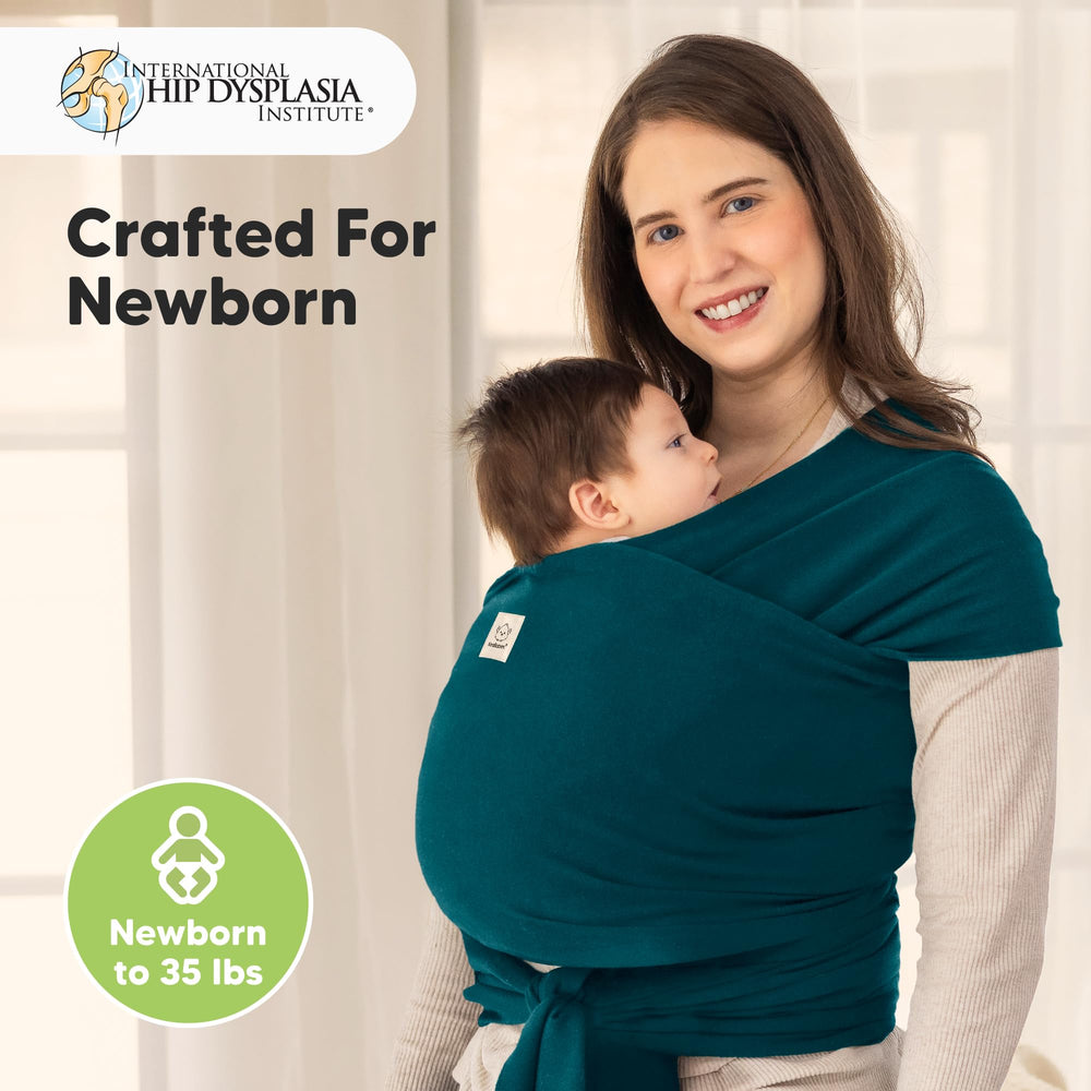 KeaBabies Baby Wrap Carrier inner-facing with newborn secure snug carry.