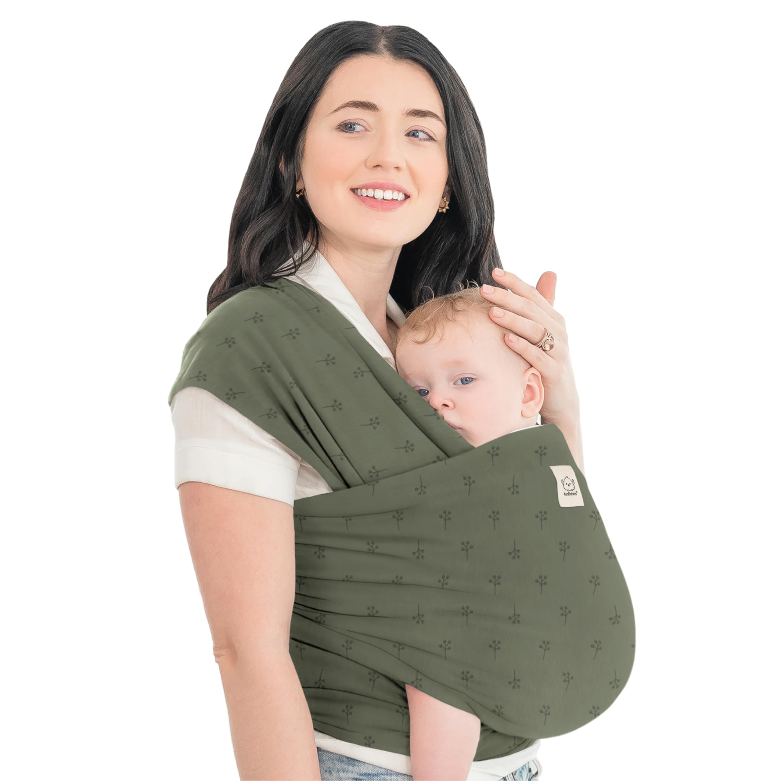 KeaBabies wrap carrier Forest Berries fabric close-up showing soft breathable material