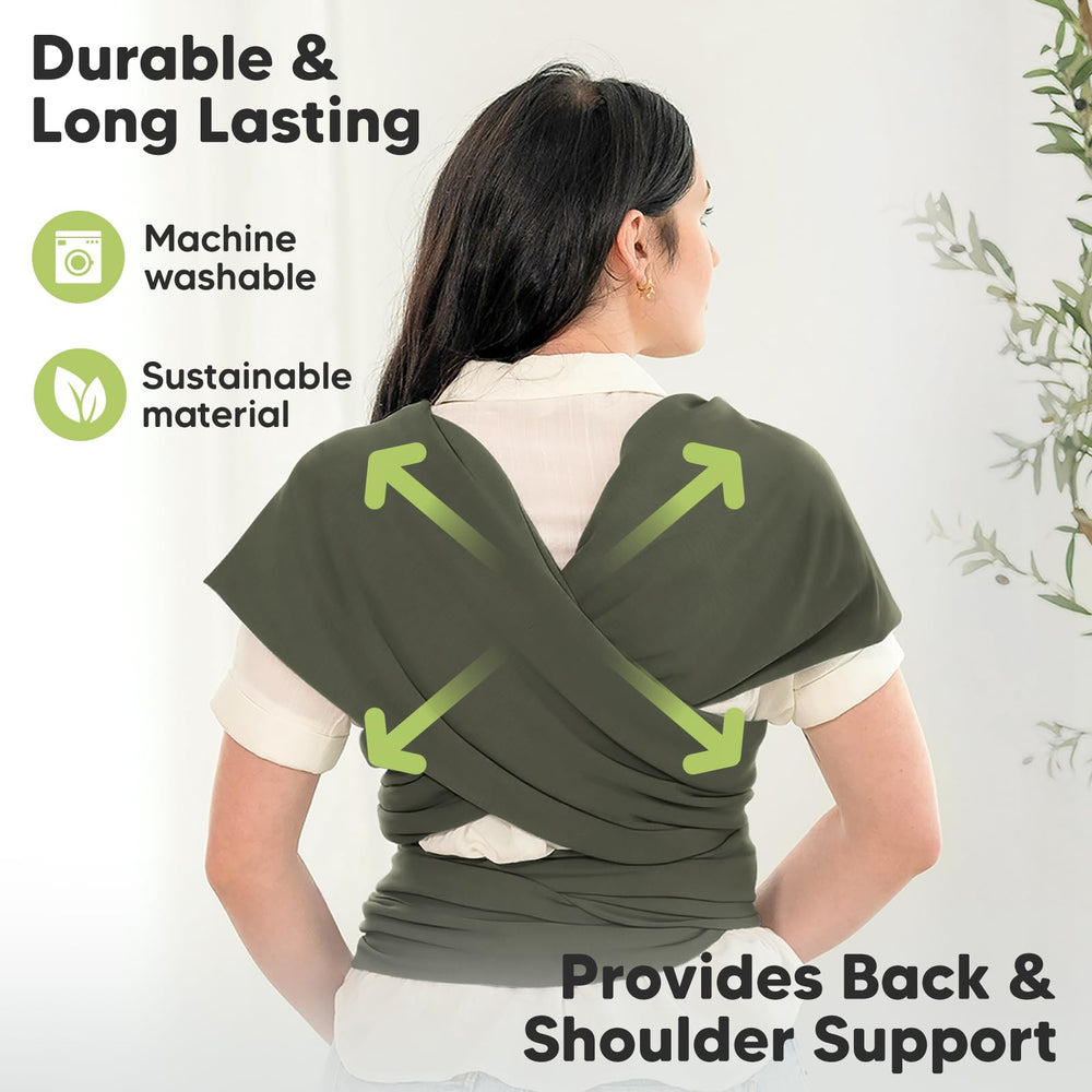 KeaBabies forest wrap carrier neatly folded for compact storage