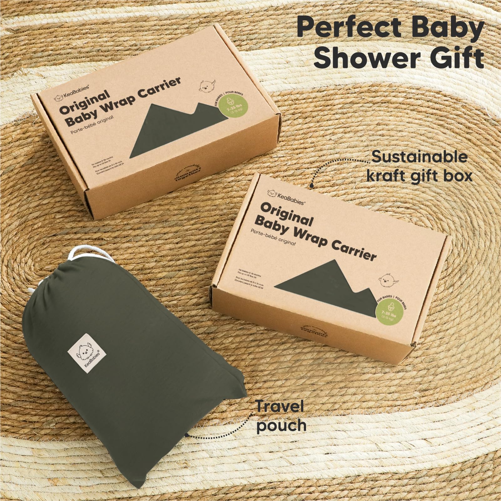 KeaBabies forest hip-friendly design promotes comfortable positioning