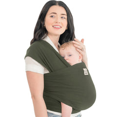 KeaBabies forest wrap carrier on baby showing secure ergonomic support