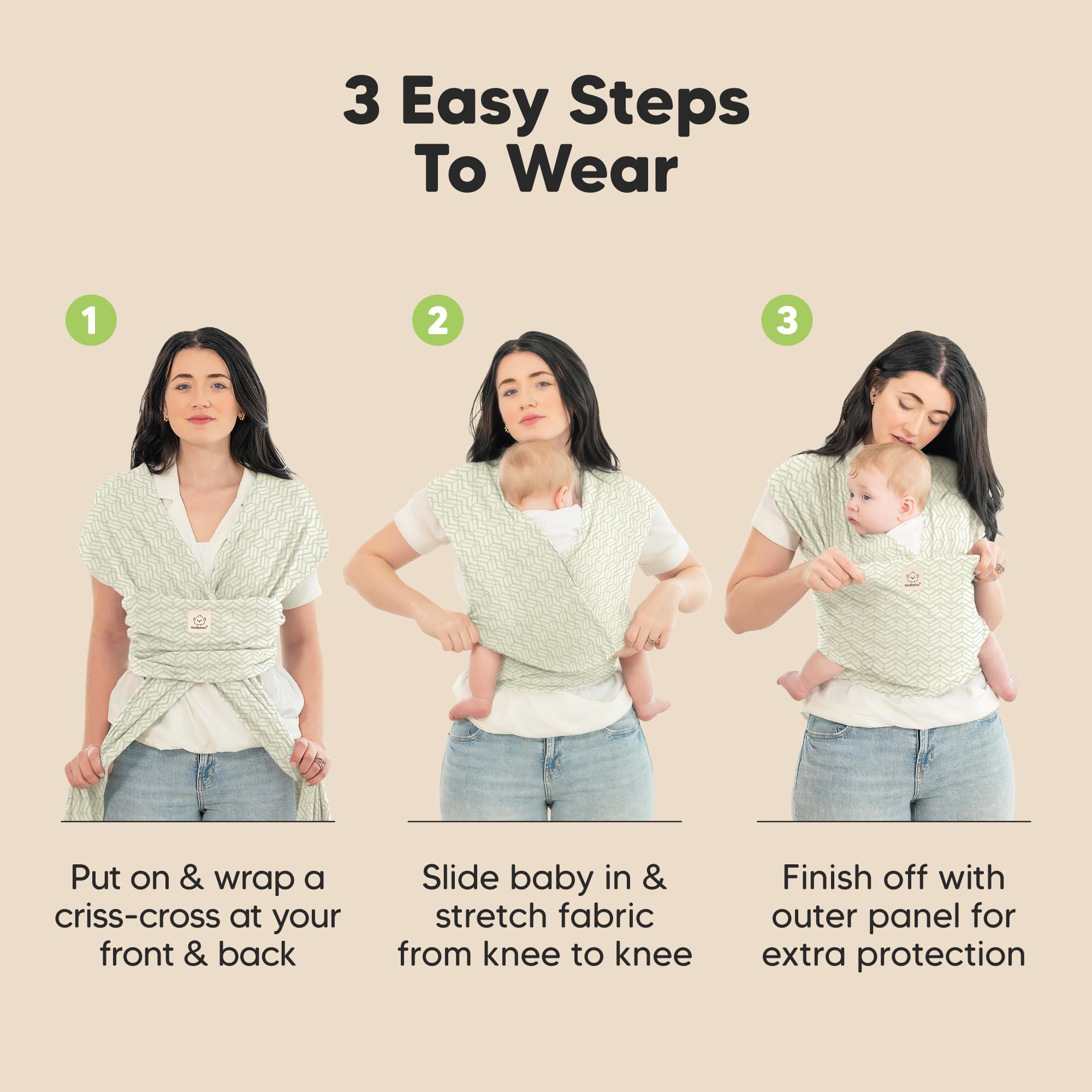 KeaBabies wrap carrier used as nursing cover for on-the-go feeds