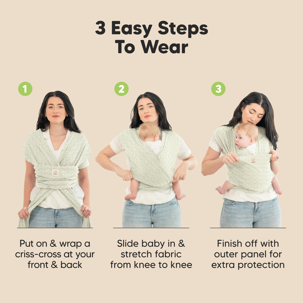 KeaBabies wrap carrier used as nursing cover for on-the-go feeds