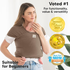 Soft, breathable KeaBabies fabric provides a secure fit for baby and caregiver.
