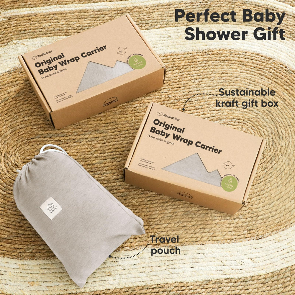 KeaBabies Baby Wrap Carrier Stone Gray lightweight material for quick outings.