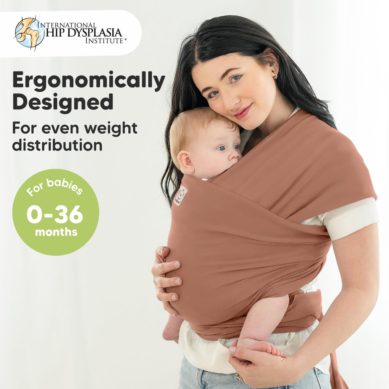 KeaBabies wrap carrier terracotta infant snug fit for secure newborn cuddles