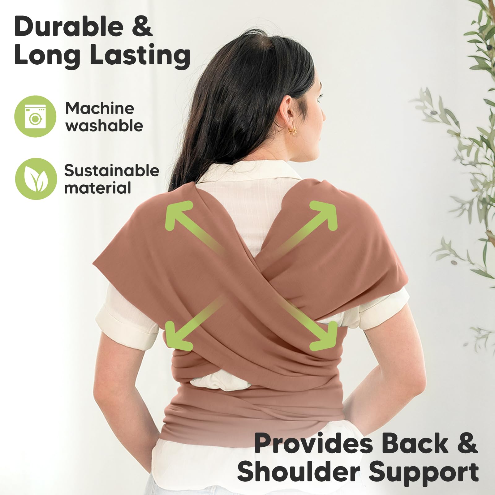 KeaBabies terracotta wrap used as nursing cover for discreet feeding