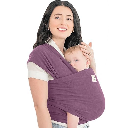 KeaBabies wrap in dark mauve on model for cozy everyday wear.