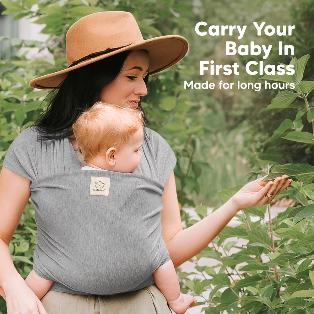 KeaBabies wrap is used hands-free for on-the-go bonding.