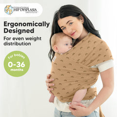 KeaBabies Rainbow worn by parent demonstrates easy, snug baby positioning