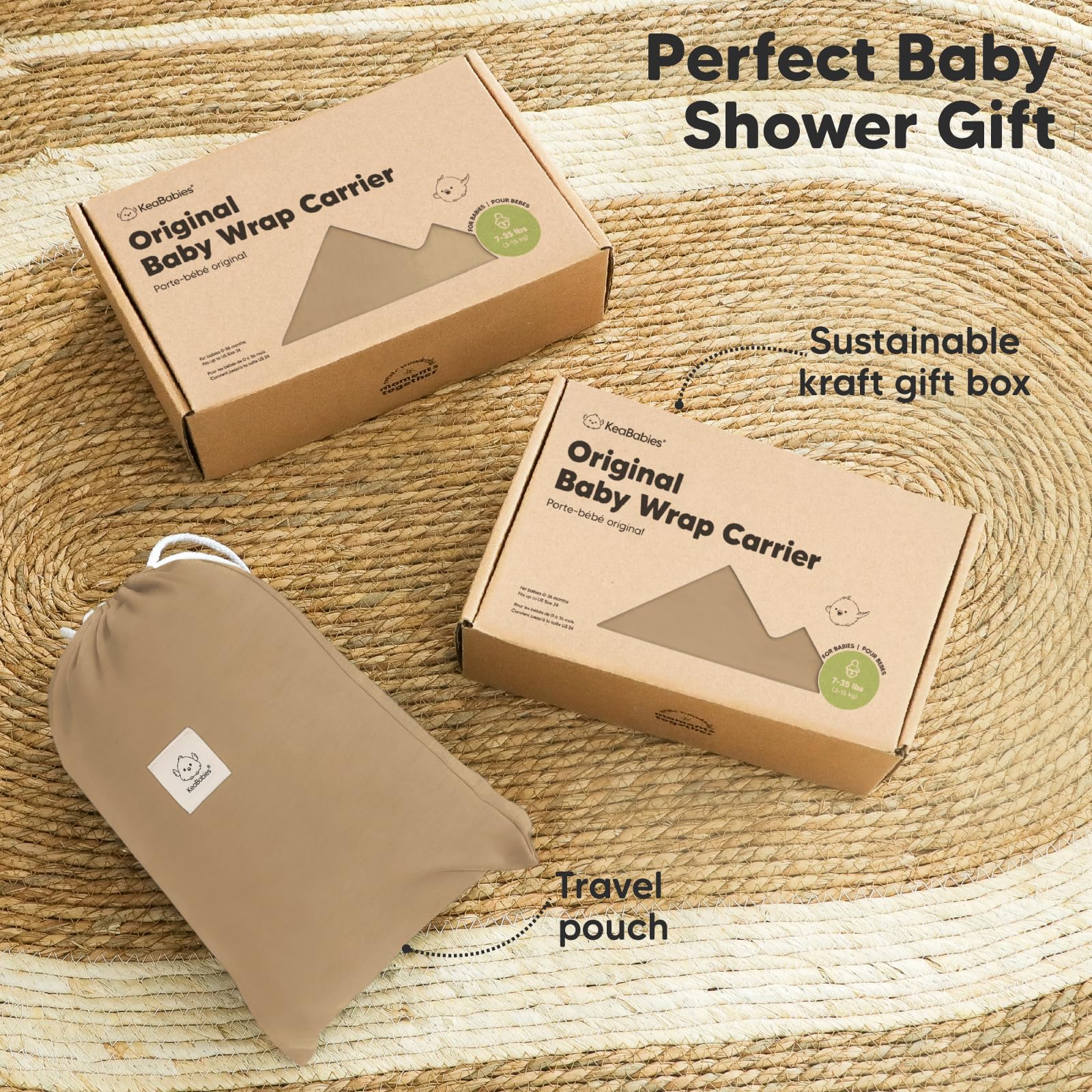 KeaBabies Rainbow travel-friendly wrap is easy to pack for adventures