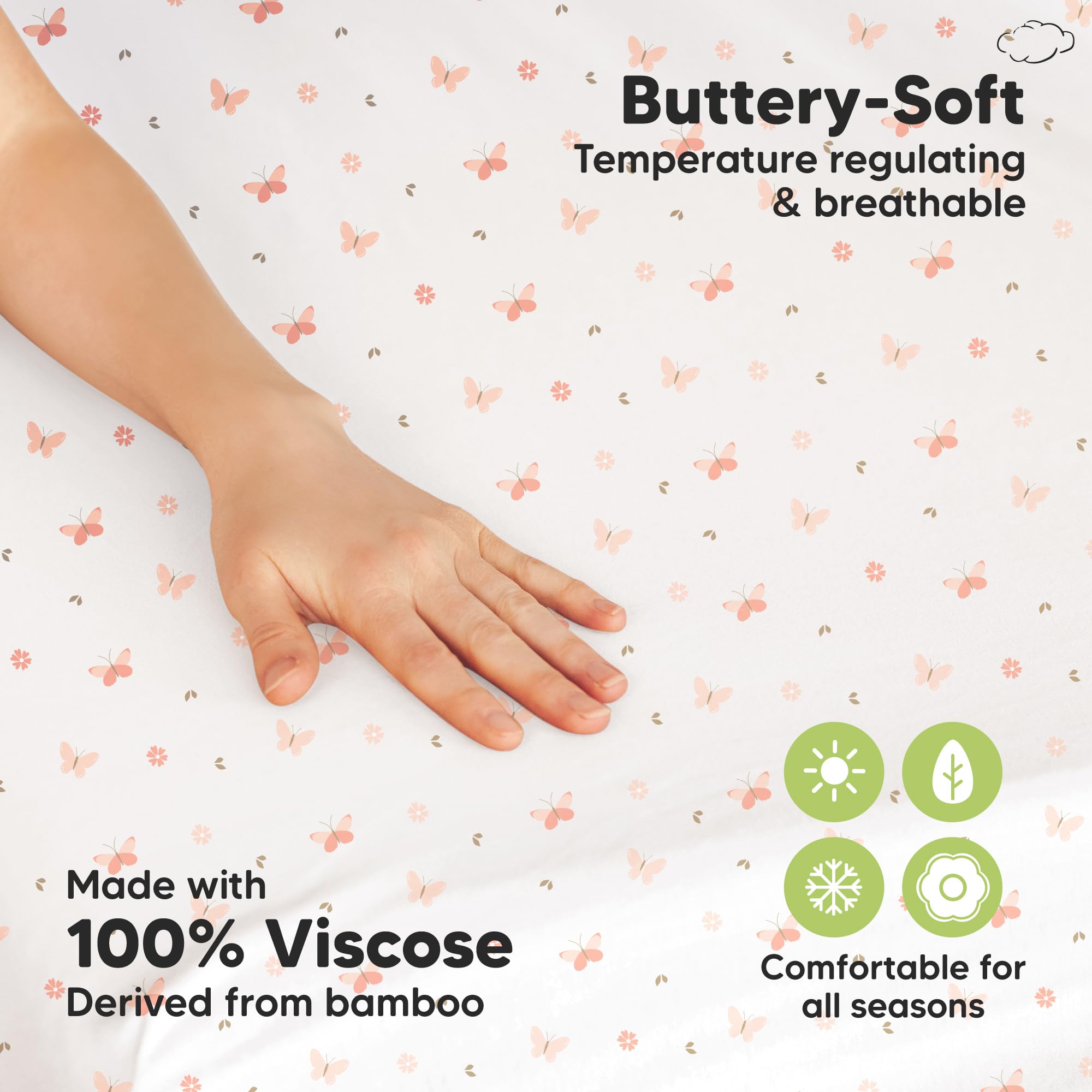 KeaBabies bamboo-viscose-fabric: breathable comfort for all seasons.