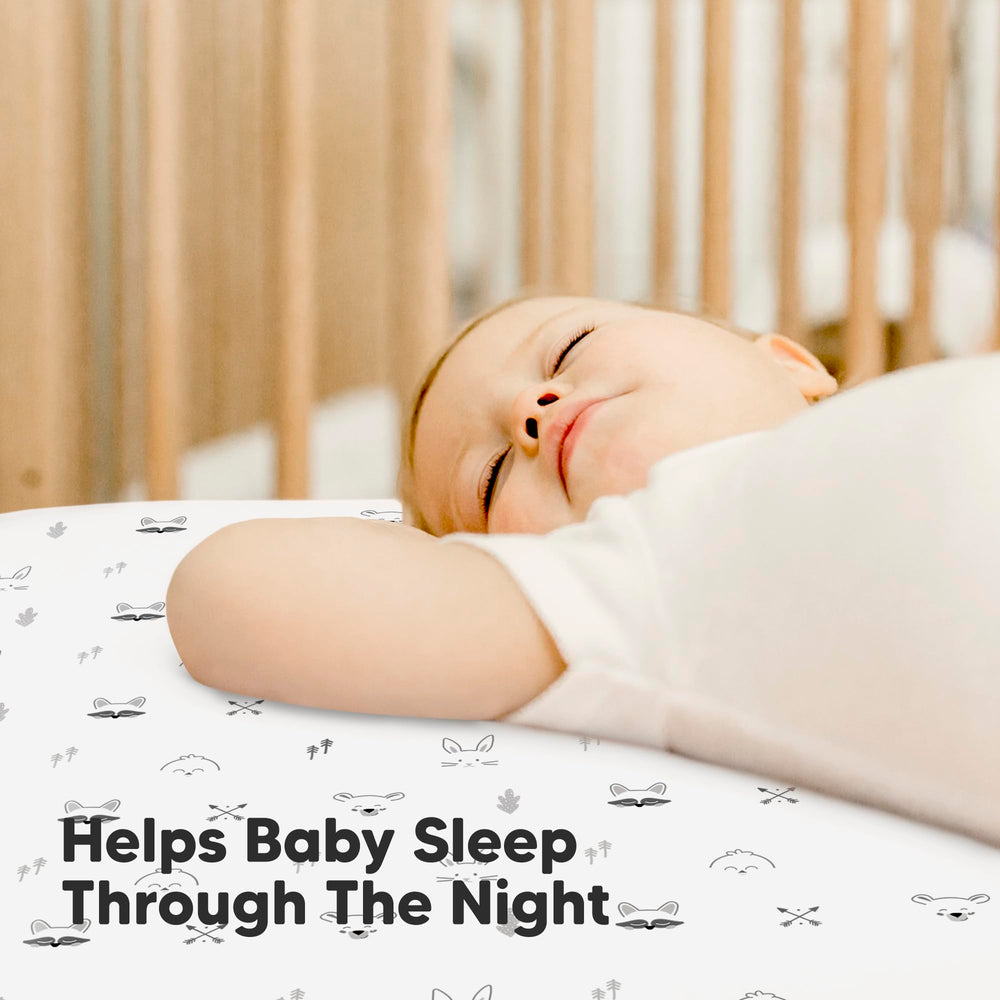 Soft bamboo viscose fabric offers breathable, gentle sleep surface.