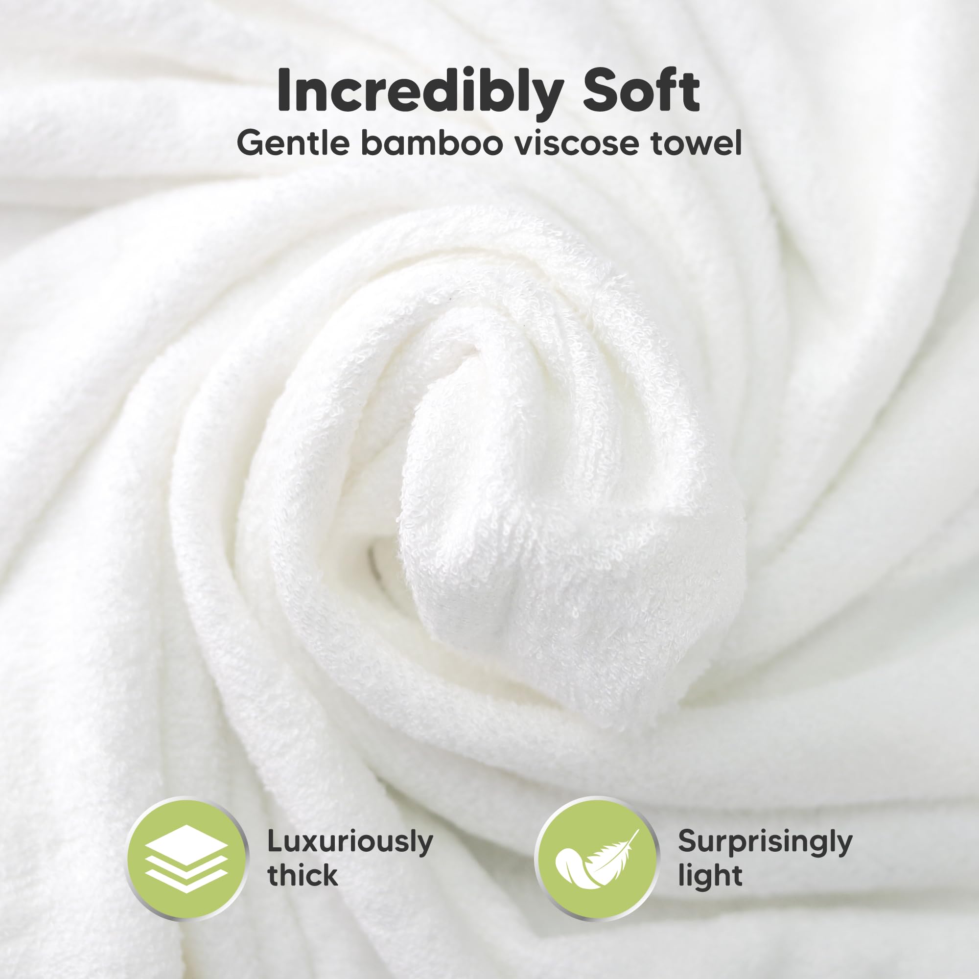 KeaBabies bamboo viscose towel offers three times the absorbency for quick drying