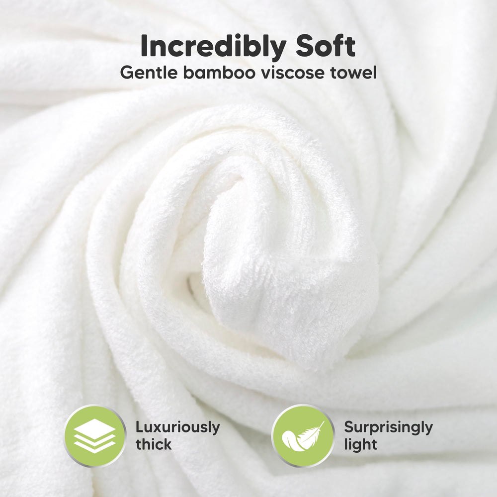 KeaBabies bamboo viscose towel offers three times the absorbency for quick drying