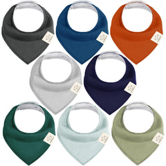 KeaBabies bandana bib 8-pack front view for reliable drool control