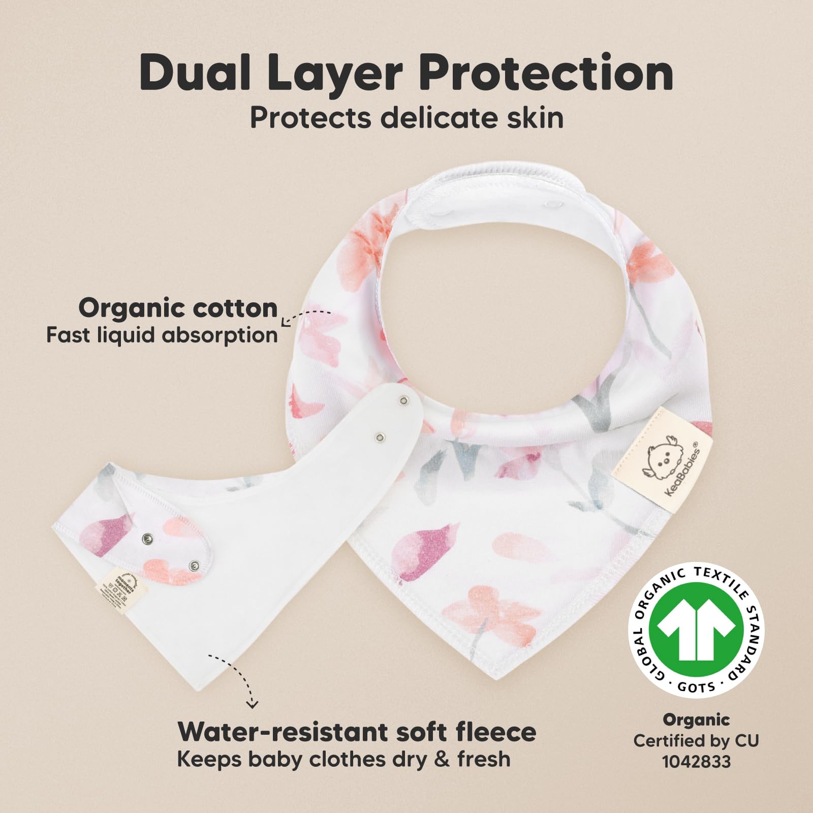 KeaBabies bandana bibs for girls feature soft cotton for gentle wear