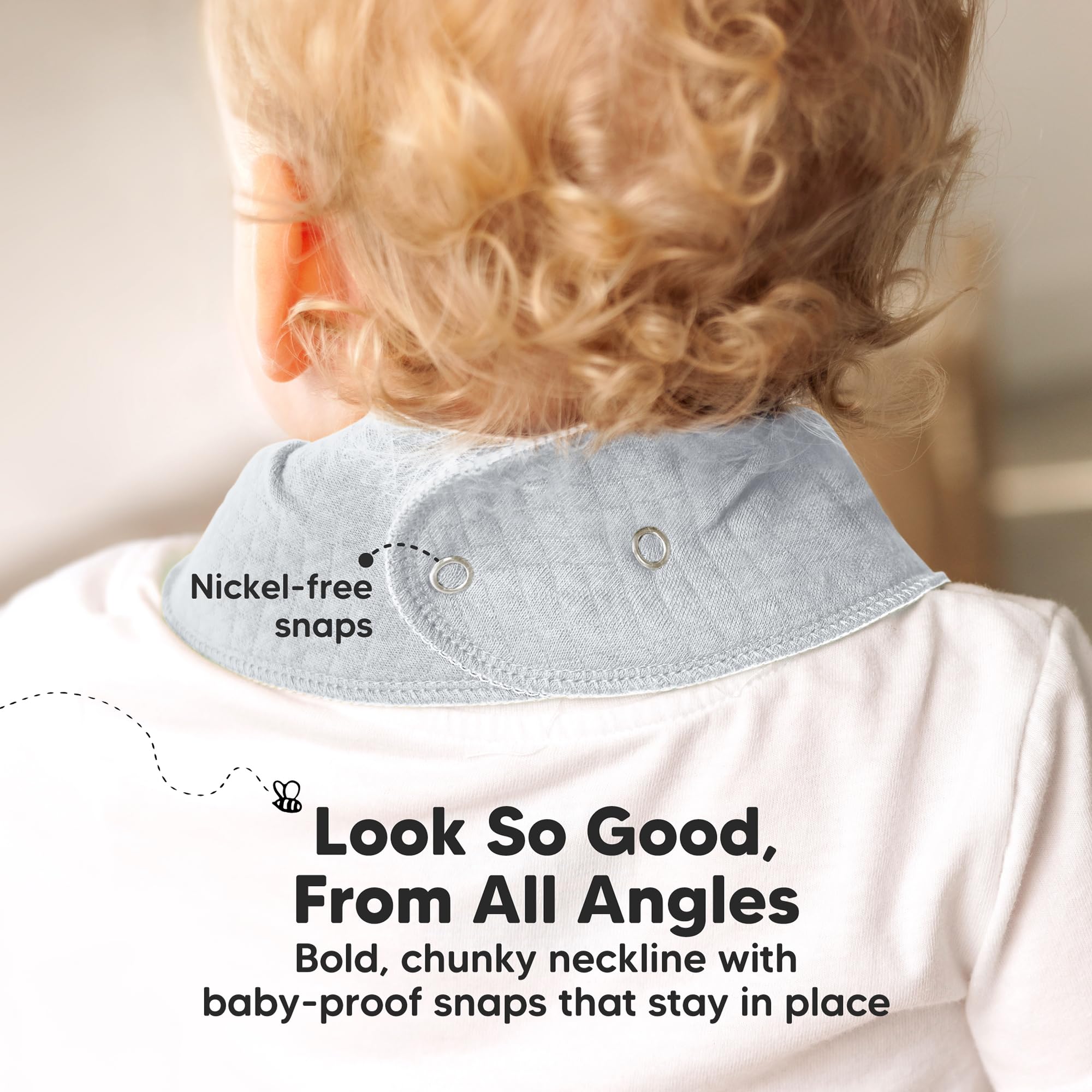 KeaBabies bib with water-resistant fleece back improves moisture control.
