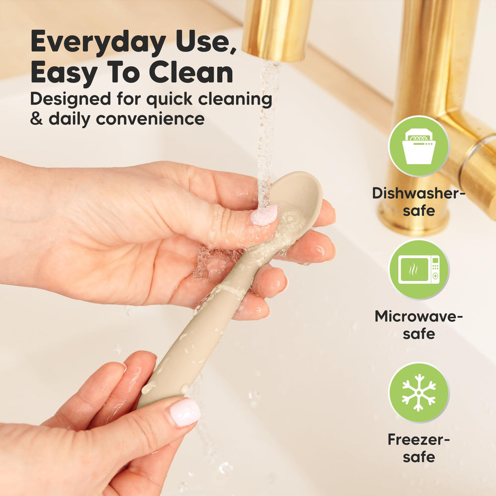 KeaBabies bendable-handle spoons offer balanced control