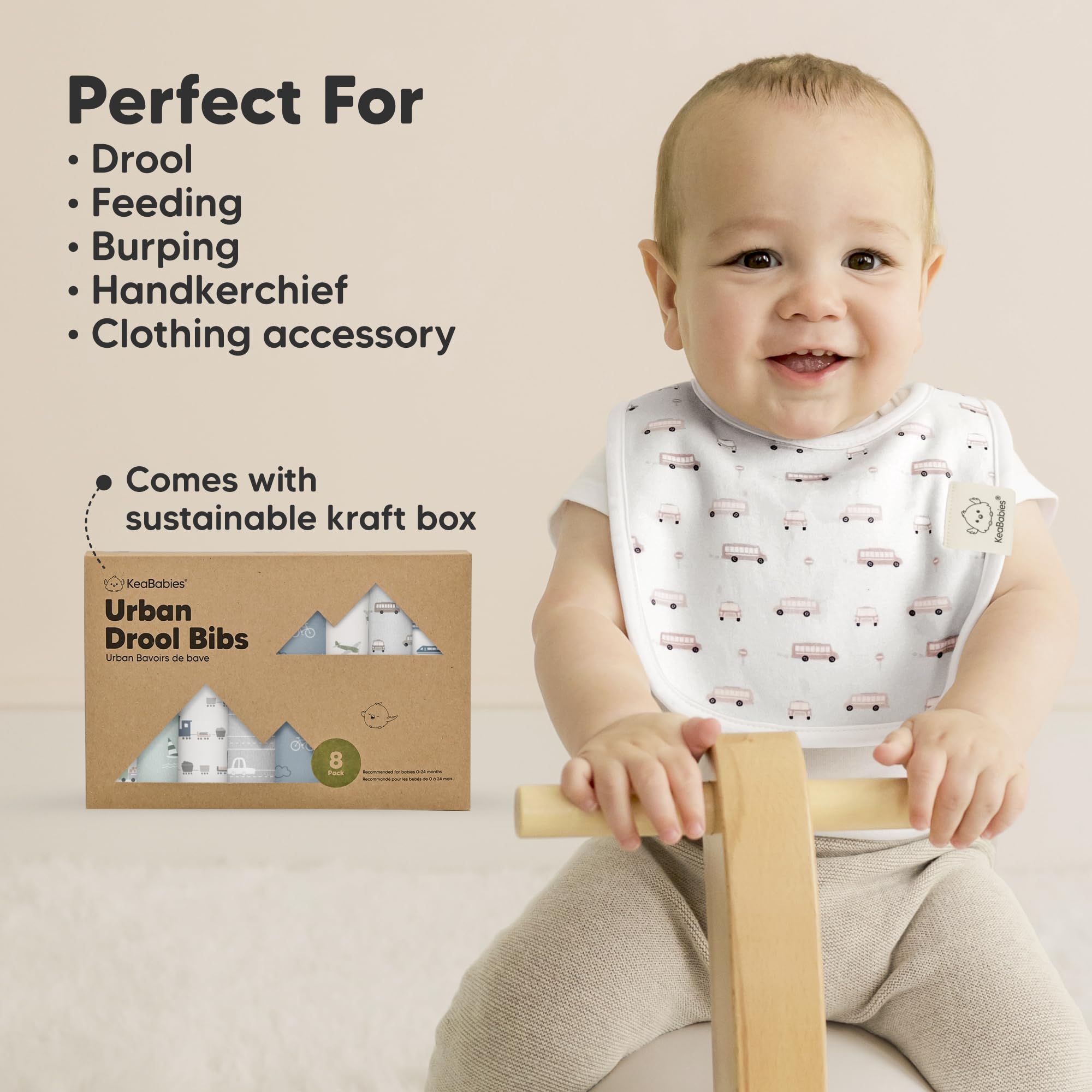 KeaBabies bibs ideal for feeding, burping, and spills.