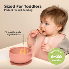 KeaBabies BPA-free silicone bowl with soft edges for tiny hands