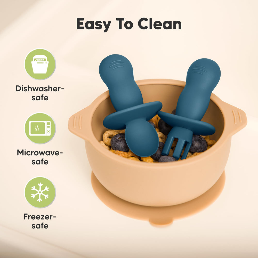 KeaBabies BPA-free silicone feeding set for gentle gums