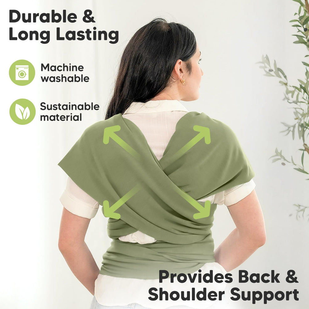 KeaBabies breathable fabric wrap keeps baby cool and comfortable while worn.