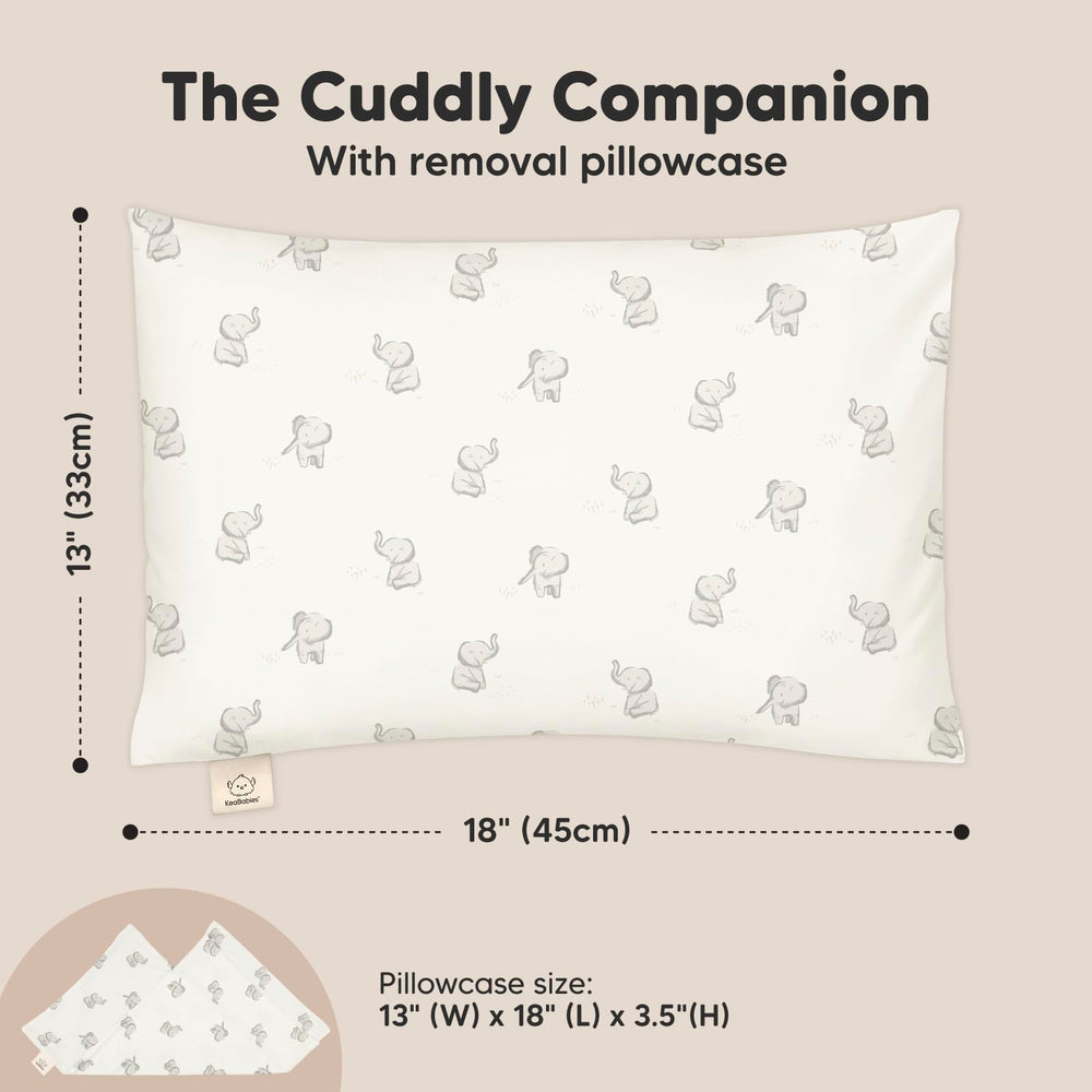 KeaBabies breathable bamboo-based pillow material helps regulate temperature during sleep