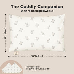 KeaBabies breathable bamboo-based pillow material helps regulate temperature during sleep