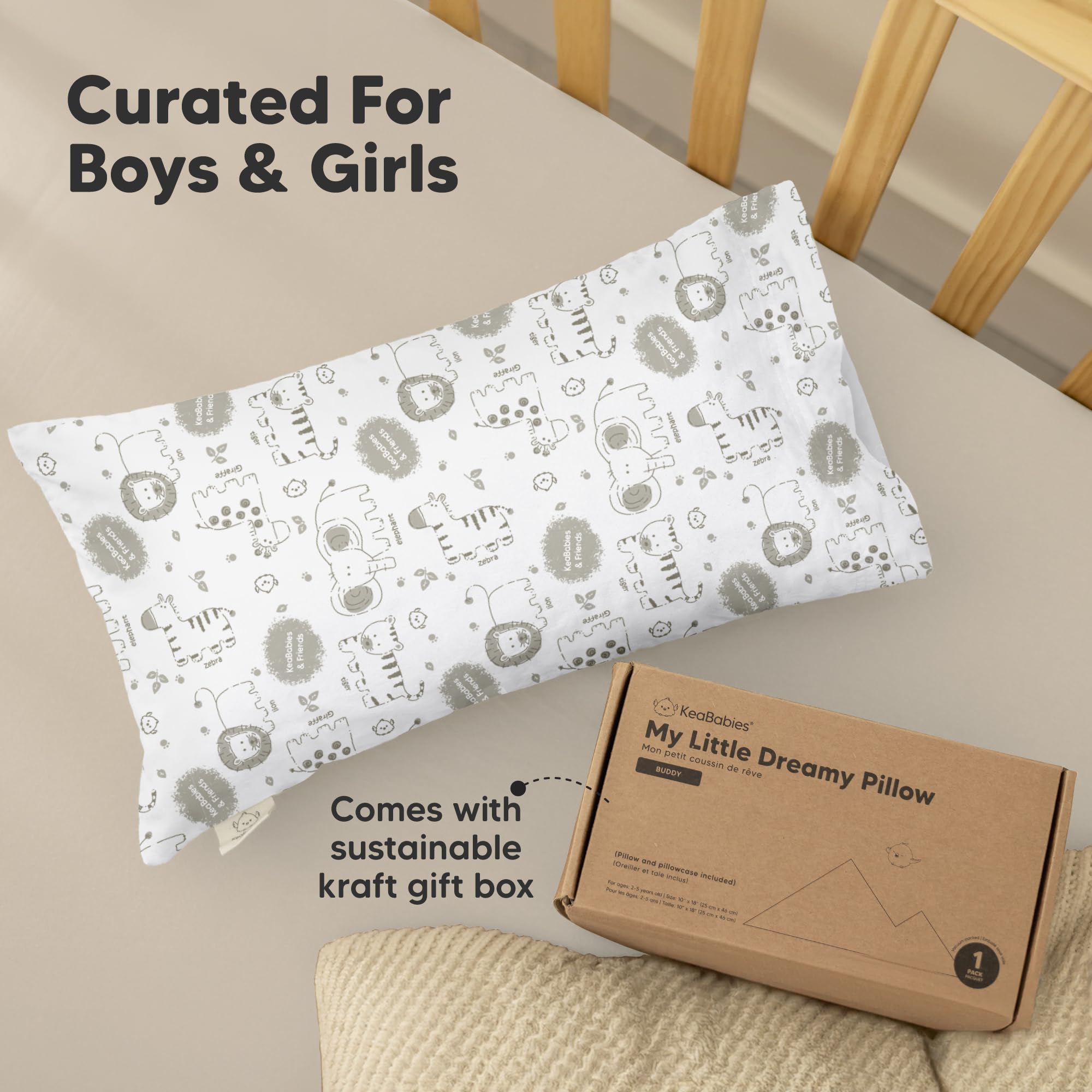KeaBabies buddy pillow edge softness suits little hands