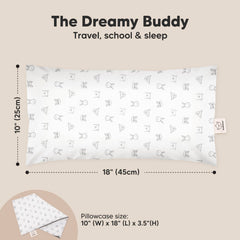 KeaBabies Buddy travel-nap setup shows a compact pillow ready for on-the-go rest.