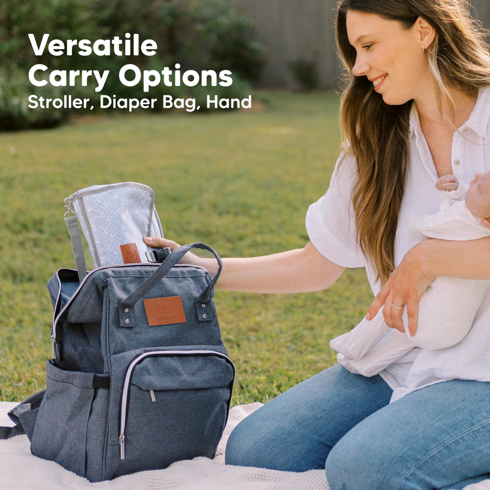KeaBabies built-in pillow supports baby's head during changes.