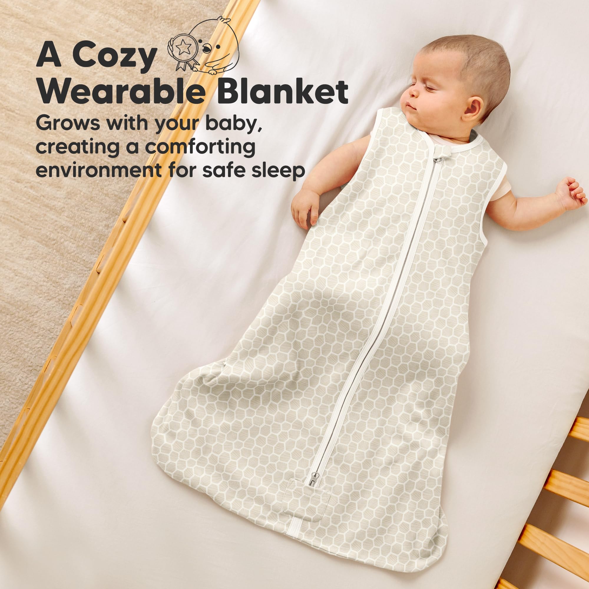 KeaBabies BumbleBear sleep sack sized 3-6 months for growing infants.