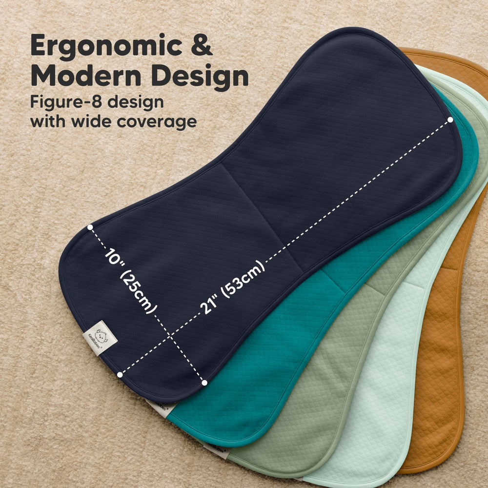 KeaBabies 21x10 burp cloth size for broad shoulder coverage