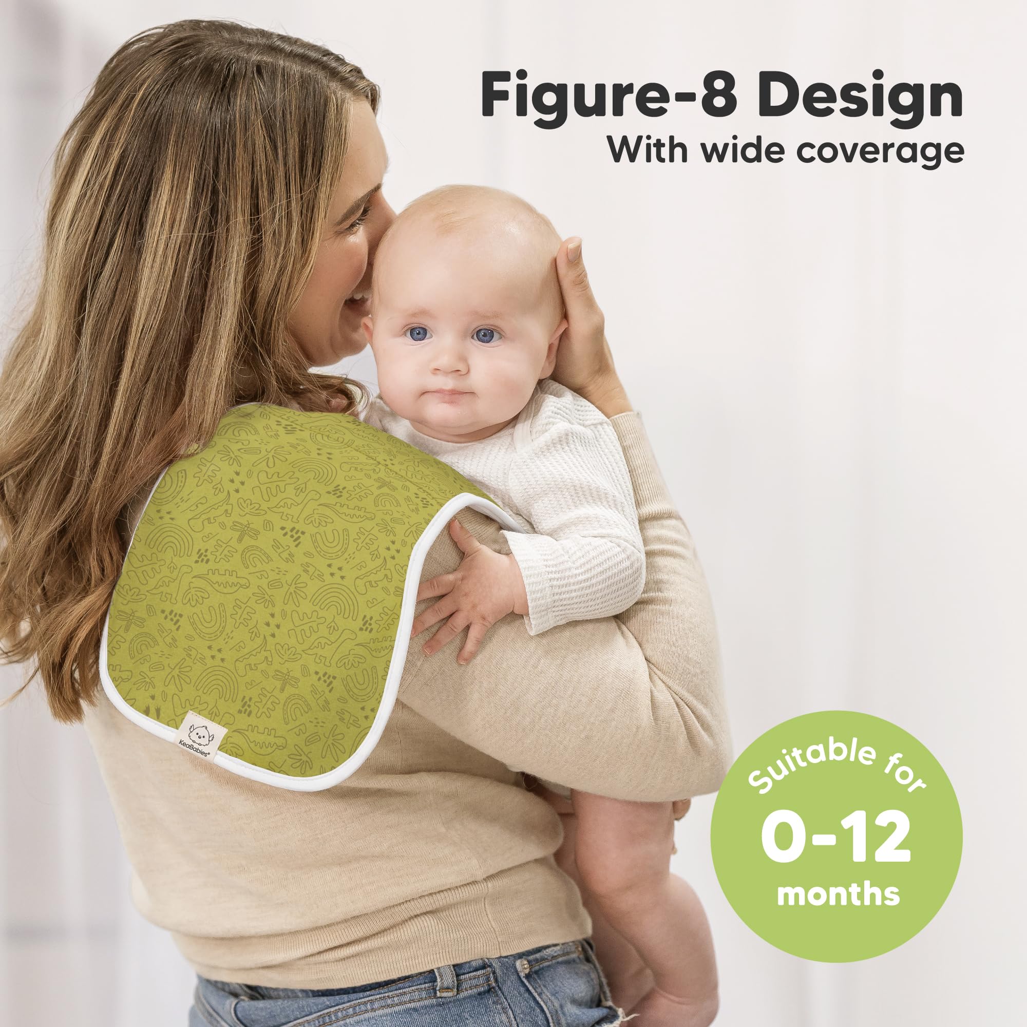 KeaBabies fleece layered burp cloth offers high absorbency for messes