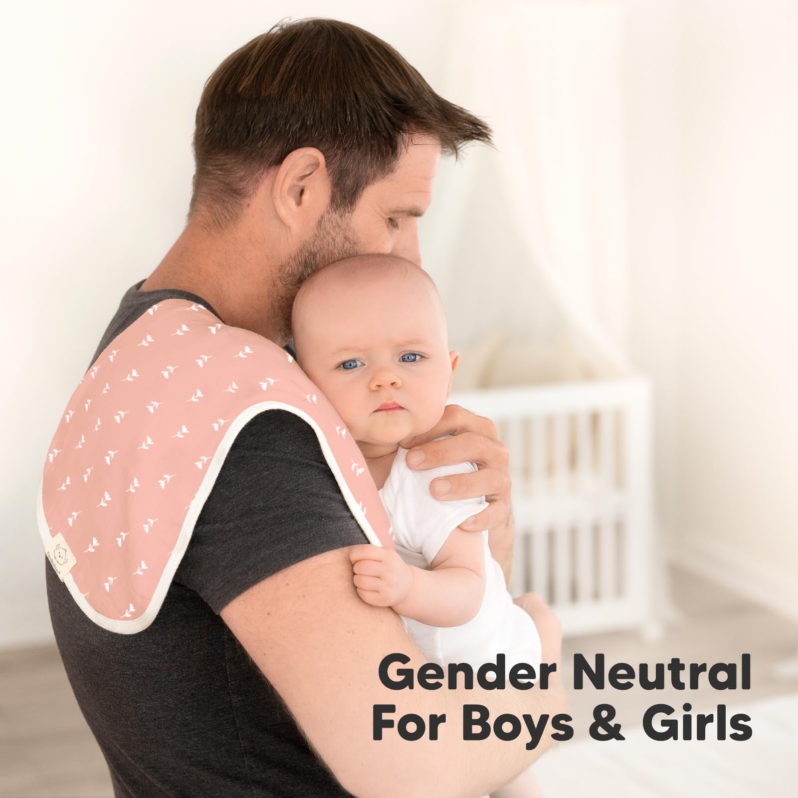 KeaBabies burp cloths stay put on shoulders with secure fit