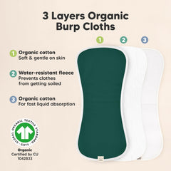 KeaBabies large 21x10 burp cloths provide versatile baby care.