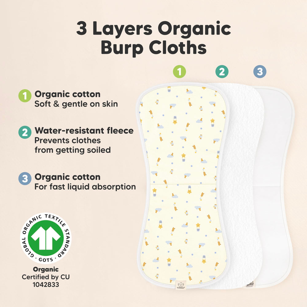 KeaBabies 21 x 10 inch cloths provide broad shoulder coverage.