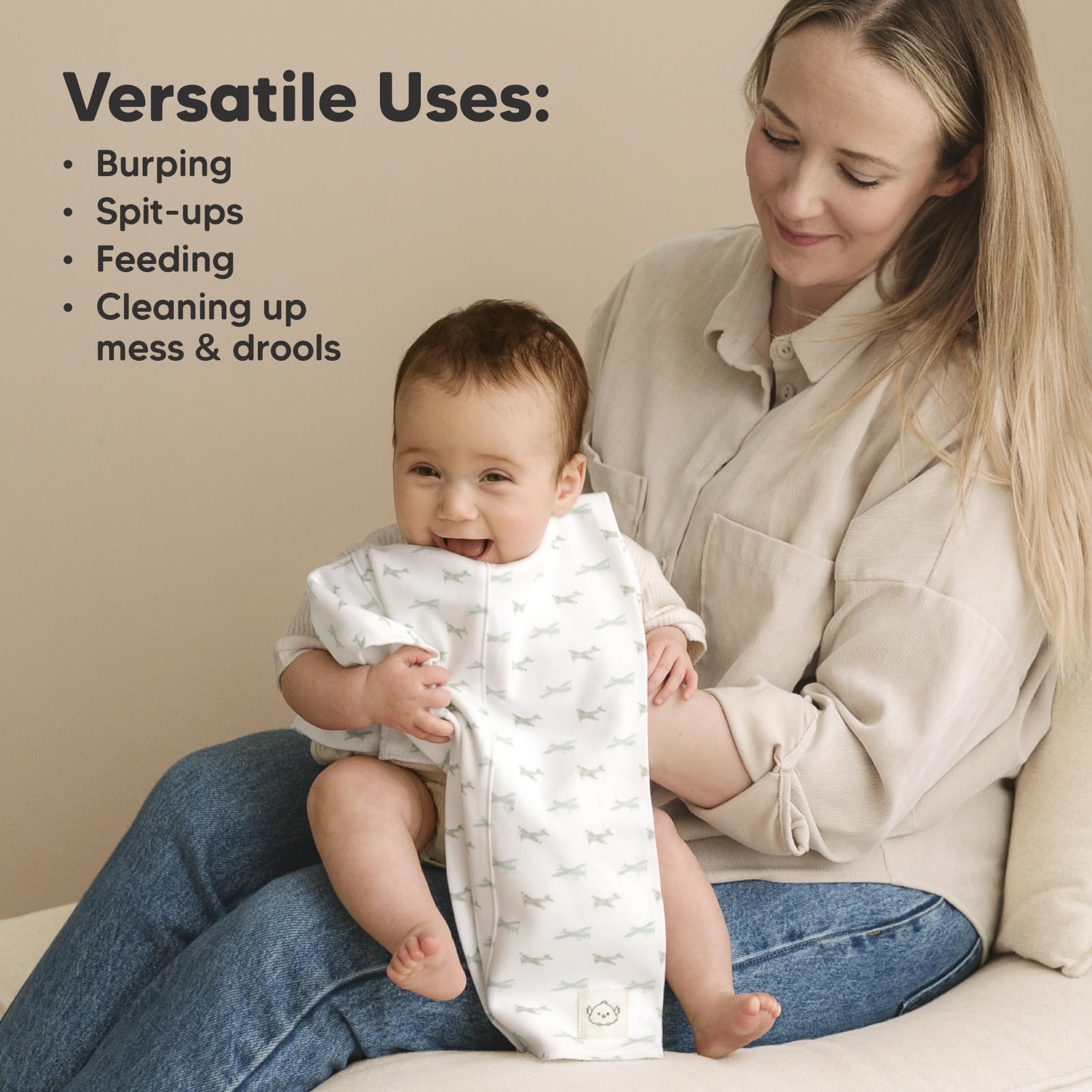 KeaBabies breathable cotton fabric feels soft against baby skin.