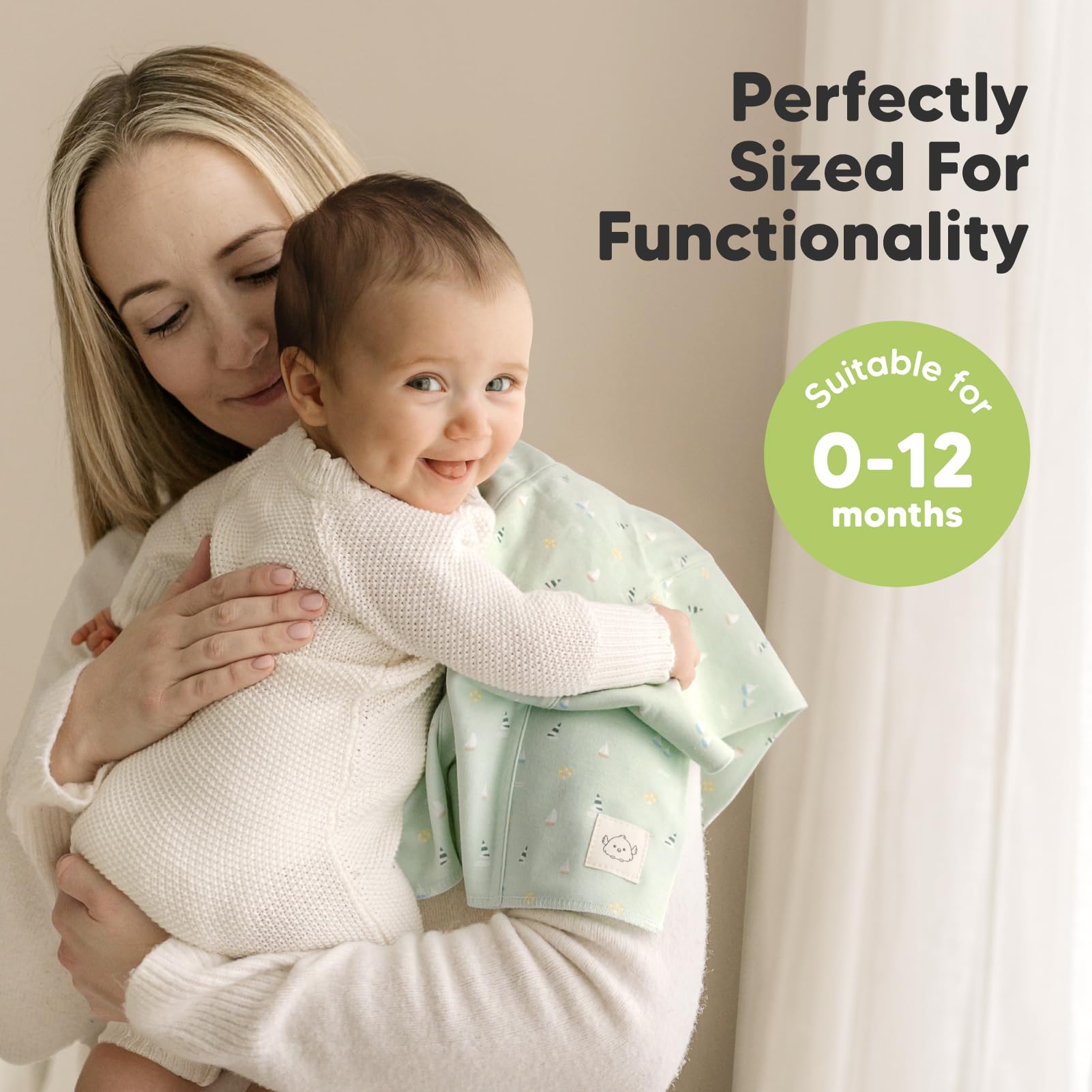 KeaBabies double-layer organic cotton for improved absorbency during feeds.