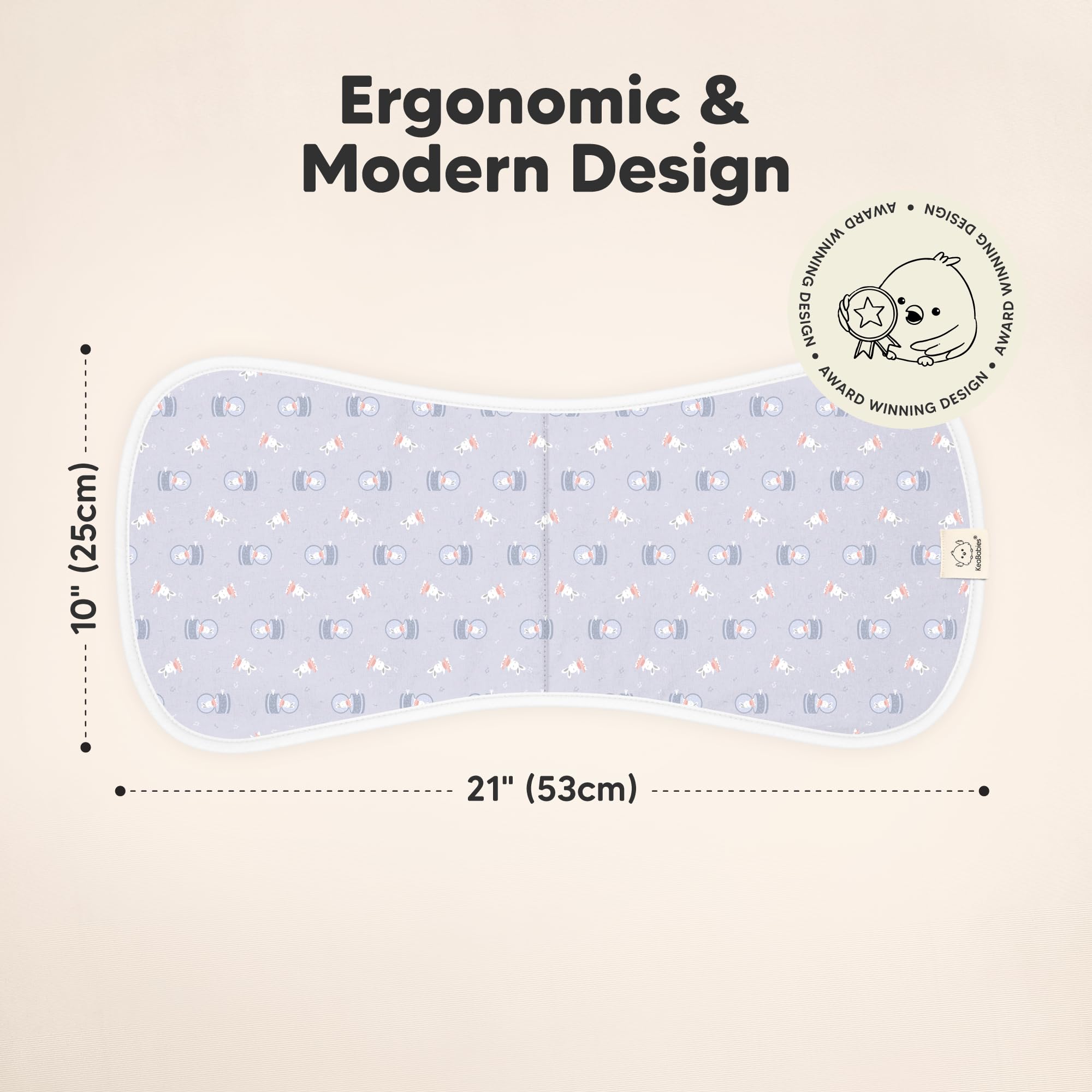 KeaBabies burp cloths with figure-eight coverage prevent slipping during feeds.