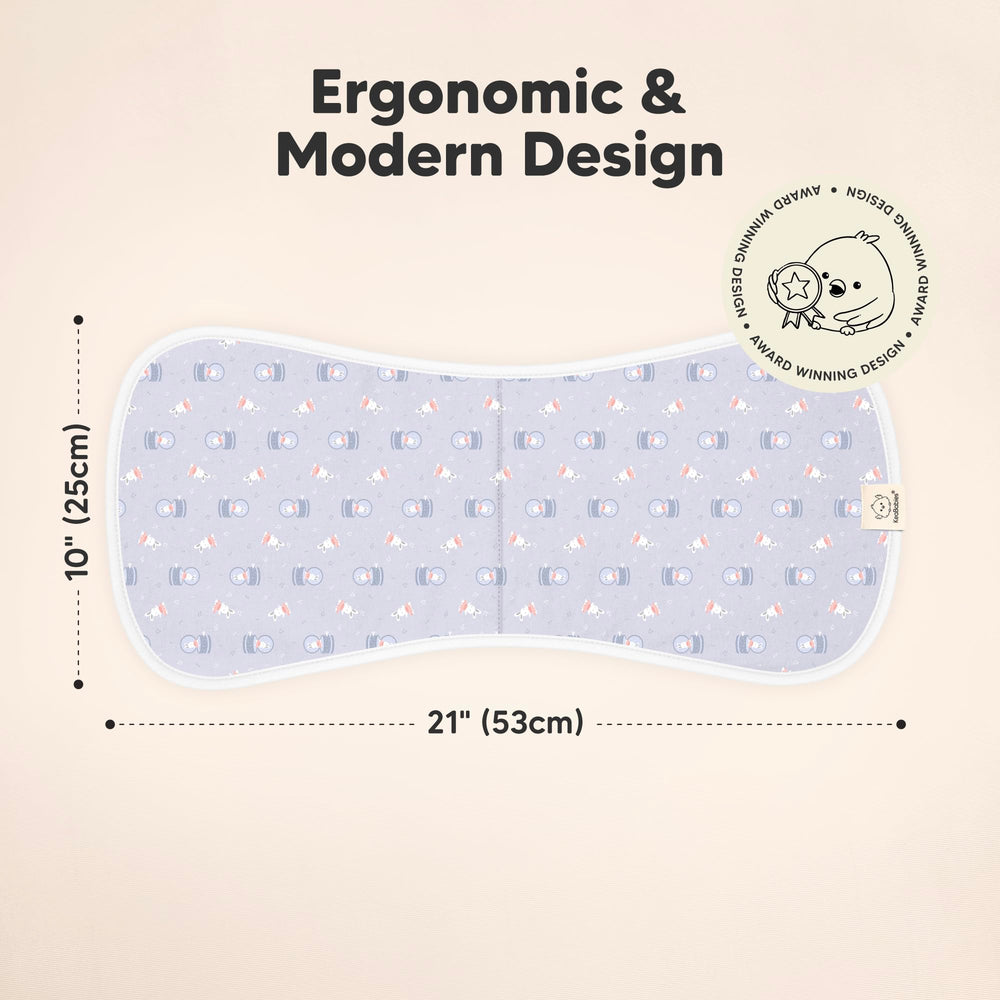 KeaBabies burp cloths with figure-eight coverage prevent slipping during feeds.
