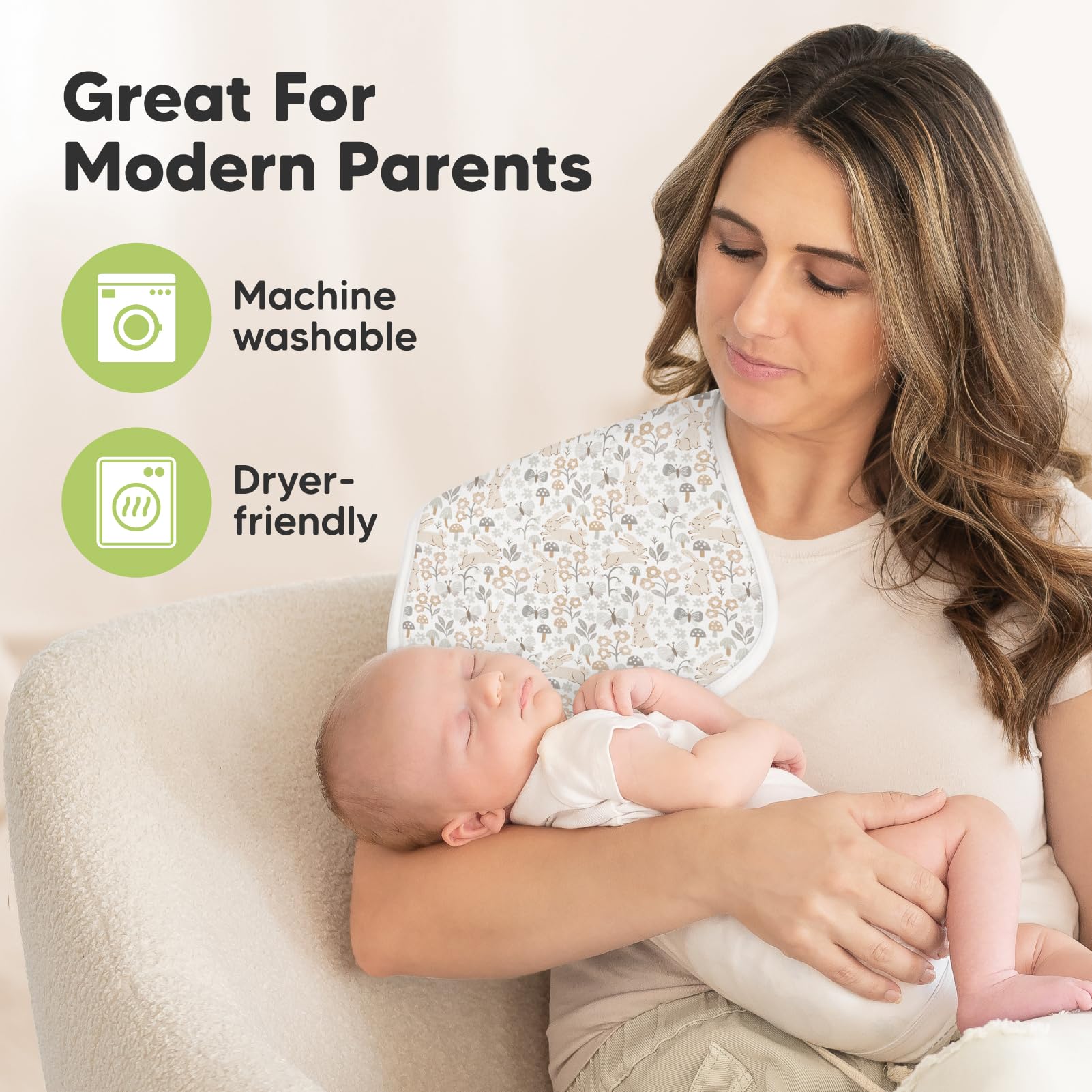 KeaBabies Gender-neutral burp cloths pair with any outfit.