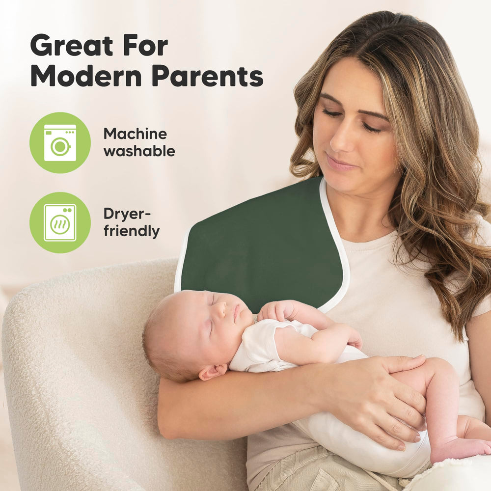 KeaBabies burp cloths in use on a baby, catching spills easily.