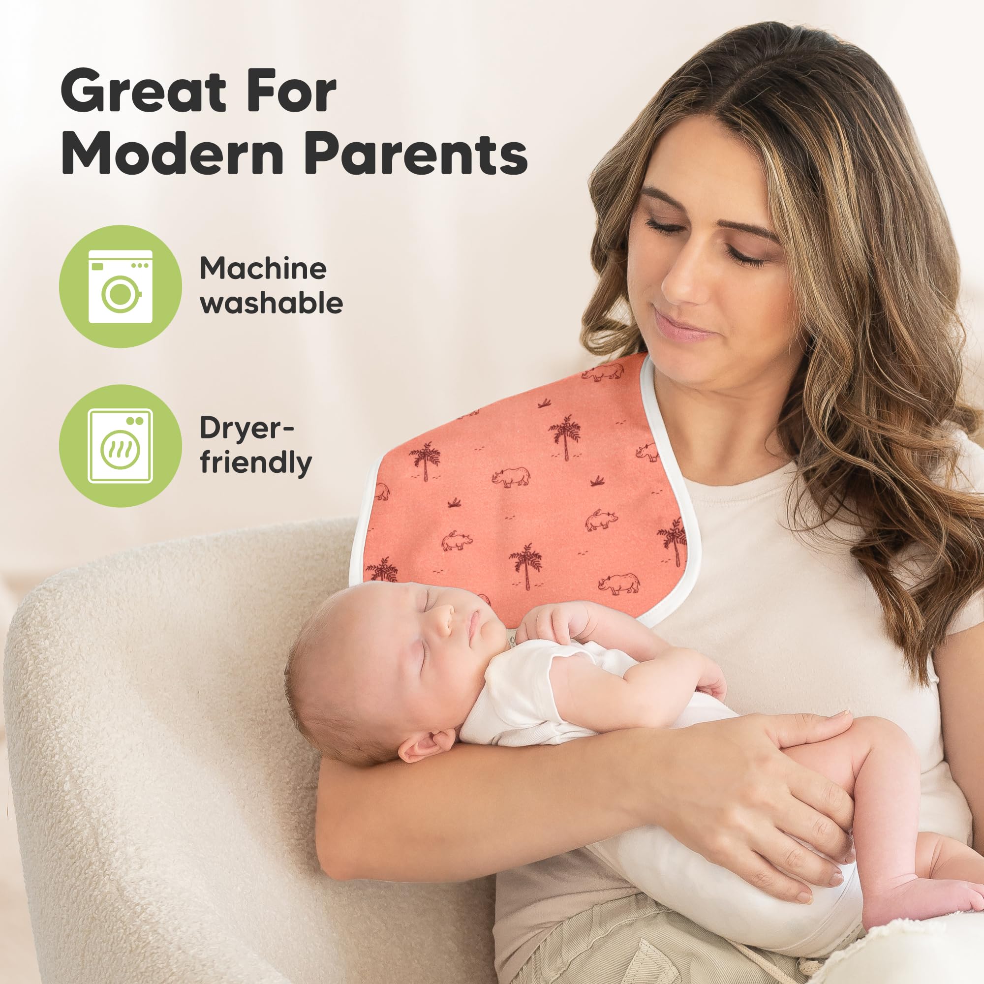 KeaBabies Burp cloth in use during feeding moments