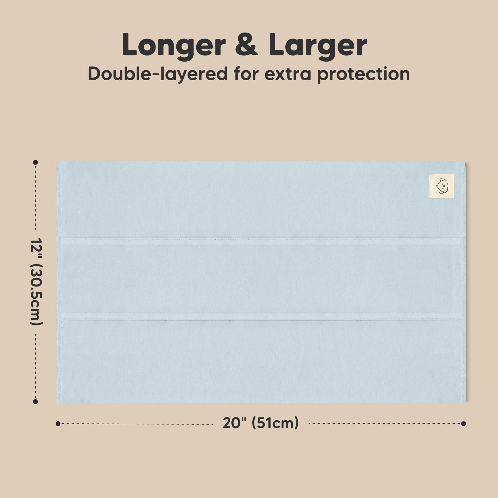 KeaBabies large 20x12 inch burp cloths offer extra surface for mess management.